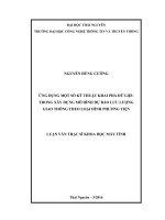 Ứng dụng một số kỹ thuật khai phá dữ liệu trong xây dựng mô hình dự báo lưu lượng giao thông theo loại hình phương tiện 