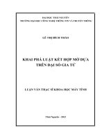Khai phá luật kết hợp mờ dựa trên đại số gia tử 