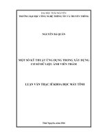 Một số kỹ thuật ứng dụng trong xây dựng cơ sở dữ liệu viễn thám 