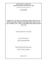 Nghiên cứu các nhân tố ảnh hưởng tới sự hài lòng của khách hàng đối với dịch vụ bảo hiểm nhân thọ cá nhân tại văn phòng CMC – Công ty bảo hiểm nhân thọ Manulife Việt Nam