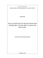 Bảo vệ cơ sở dữ liệu quan hệ bằng phương pháp mở rộng hiệu và dự báo trên các thuộc tính kiểu số thực 