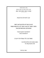 Thừa kế quyền sử dụng đất theo pháp luật việt nam từ thực tiễn thành phố hồ chí minh