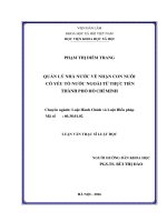 Quản lý nhà nước về nhận con nuôi có yếu tố nước ngoài từ thực tiễn thành phố hồ chí minh 