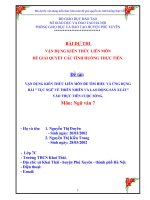 VẬN DỤNG KIẾN THỨC LIÊN môn để tìm HIỂU và ỨNG DỤNG bài  tục NGỮ về THIÊN NHIÊN và LAO ĐỘNG sản XUẤT vào THỰC TIỄN CUỘC SỐNG  môn ngữ văn 7