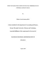 A thesis submitted to the department of Accounting and Finance, Kwame Nkrumah University of Science and Technology, in partial fulfillment of the requirement for the award of
