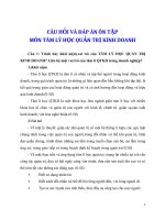 CÂU HỎI VÀ ĐÁP ÁN ÔN TẬP MÔN TÂM LÝ HỌC QUẢN TRỊ KINH DOANH
