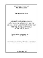 Biện pháp quản lý hoạt động kiểm tra đánh giá kết quả học tập của học sinh tại các trường tiểu học trên địa bàn quận hải châu thành phố đà nẵng