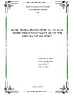 TÌM HIỂU NGUYÊN NHÂN HAO HỤT CHẤT KHOÁNG TRONG THỰC PHẨM VÀ NHỮNG BIỆN PHÁP HẠN CHẾ VẤN ĐỀ NÀY