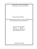 PHÁT TRIỂN KHẢ NĂNG TỰ HỌC  CỦA HỌC SINH THÔNG QUA MỘT SỐ BIỆN PHÁP TRONG DẠY HỌC SỬ 9