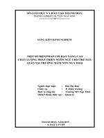 MỘT SỐ BIỆN PHÁP CHỈ ĐẠO NÂNG CAO  CHẤT LƯỢNG PHÁT TRIỂN NGÔN NGỮ CHO TRẺ MẪU GIÁO TẠI TRƯỜNG MẦM NON NGA THÁI