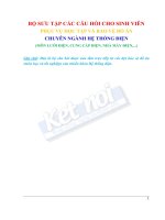 BỘ SƯU TẬP CÁC CÂU HỎI BẢO VỆ ĐỒ ÁN CHUYÊN NGÀNH HỆ THỐNG ĐIỆN