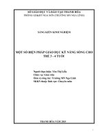 MỘT SỐ BIỆN PHÁP GIÁO DỤC KỸ NĂNG SỐNG CHO TRẺ 3 ĐẾN 4 TUỔI