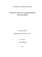 Critical Success Factors for Accounting Information Systems Data Quality
