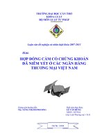 Hợp đồng cầm cố chứng khoán đã niêm yết ở các ngân hàng thương mại việt nam 