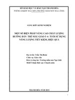 MỘT SỐ BIỆN PHÁP NÂNG CAO CHẤT LƯỢNG HƯỚNG DẪN  TRẺ MẪU GIÁO 5 ĐẾN 6  TUỔI SỬ DỤNG NĂNG LƯỢNG TIẾT KIỆM, HIỆU QUẢ
