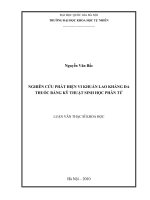 Nghiên cứu phát hiện vi khuẩn lao kháng đa thuốc bằng kỹ thuật sinh học phân tử