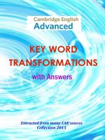 Advanced key word transformation with answer  