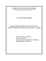MỘT SỐ BIỆN PHÁP RÈN KỸ NĂNG VIẾT CHỮ  CHO HỌC SINH LỚP 1B TRƯỜNG TIỂU HỌC NGA THIỆN
