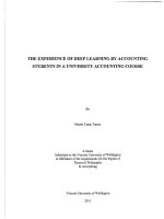 The Experience Of Deep Learning By Accounting Students In A University Accounting Course