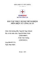 BÀI TẬP THỰC HÀNH THÍ NGHIỆM MÔN ĐIỆN TỬ CÔNG SUẤT