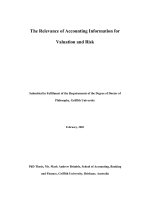 The Relevance Of Accounting Information For Valuation And Risk