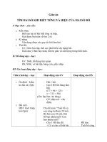 TÌM HAI số KHI BIẾT TỔNG và HIỆU của HAI số đó