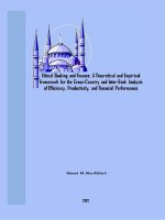 Ethical Banking And Finance: A Theoretical And Empirical Framework For The Cross-Country And Inter-Bank Analyis Of Efficiency, Productivity, And Financial Performance