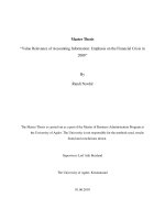 Value Relevance of Accounting Information: Emphasis on the Financial Crisis in 2008