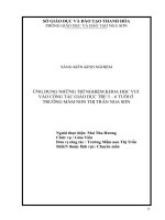 ỨNG DỤNG NHỮNG THÍ NGHIỆM KHOA HỌC VUI  VÀO CÔNG TÁC GIÁO DỤC TRẺ 5 – 6 TUỔI Ở  TRƯỜNG MẦM NON THỊ TRẤN NGA SƠN