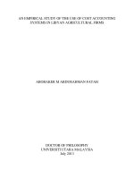 An Empirical Study Of The Use Of Cost Accounting Systems In Libyan Agricultural Firms