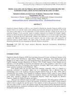 C011 NEEDS ANALYSIS AND MATERIAL DEVELOPMENT IN ENGLISH FOR SPECIFIC PURPOSES IN RELATION TO ENGLISH FOR ISLAMIC STUDIES