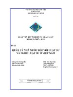 Quản lý nhà nước đối với luật sư và nghề luật sư ở việt nam 