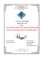 Các phương thức giải quyết tranh chấp giữa người tiêu dùng với thương nhân 