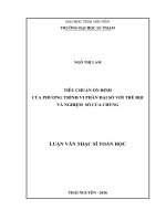 Tiêu chuẩn ổn định của phương trình vi phân đại số với trễ bội và nghiệm số của chúng 