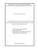 MỘT SỐ BIỆN PHÁP NÂNG CAO CHẤT LƯỢNG KHI TỔ CHỨC TRÒ CHƠI DÂN GIAN CHO TRẺ MẪU GIÁO 5 ĐẾN  6 TUỔI Ở TRƯỜNG MẦM NON NGA THỦY
