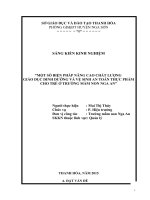 Quan ly MN MỘT SỐ BIỆN PHÁP NÂNG CAO CHẤT LƯỢNG  GIÁO DỤC DINH DƯỠNG VÀ VỆ SINH AN TOÀN THỰC PHẨM CHO TRẺ Ở TRƯỜNG MẦM NON NGA AN