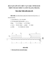 BÀI tập lớn sức bền vật LIỆU TÍNH dầm TRÊN nề đàn hồi và uốn NGANG PHẲNG