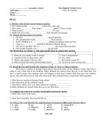 ĐỀ KIỂM TRA TIẾNG ANH 1