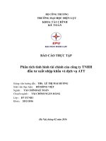 Phân tích tình hình tài chính của công ty TNHHđầu tư xuất nhập khẩu và dịch vụ ATT