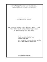 “Một số biện pháp hướng dẫn cho trẻ 3-4 tuổi phát triển thẩm mỹ qua hoạt động nặn ở trường mầm non nga Điền”.