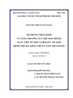Di chứng thần kinh và tăng trưởng của trẻ non tháng xuất viện từ đơn vị hồi sức sơ sinh bệnh viện đa khoa trung tâm tiền giang