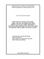 SKKN THCS: BIỆN PHÁP VẬN DỤNG DẠY HỌC  THEO CHỦ ĐỀ TÍCH HỢP LIÊN MÔN  TRONG GIẢNG DẠY MÔN SINH HỌC 9, GÓP PHẦN ĐỔI MỚI PHƯƠNG PHÁP DẠY HỌC Ở TRƯỜNG TRUNG HỌC CƠ SỞ NGA THỦY