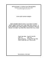 MỘT SỐ BIỆN PHÁP NÂNG CAO CHẤT LƯỢNG  PHÁT TRIỂN NGÔN NGỮ CHO TRẺ MẪU GIÁO 5 ĐẾN 6 TUỔI THÔNG QUA HOẠT ĐỘNG LÀM QUEN VỚI TÁC PHẨM VĂN HỌC TẠI TRƯỜNG MẦM NON NGA THÁI