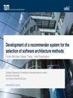 Development of a recommender system for the selection of software architecture methods