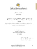 The Effects Of Tight Budgetary  Control On Employee Behavior  In The Public Sector Of Jordan, Pakistan And Sweden