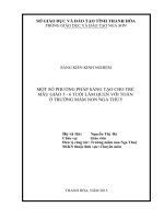 MỘT SỐ PHƯƠNG PHÁP SÁNG TẠO CHO TRẺ  MẪU GIÁO 5 ĐẾN 6 TUỔI LÀM QUEN VỚI TOÁN  Ở TRƯỜNG MẦM NON NGA THỦY