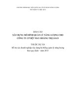 XÂY DỰNG MÔ HÌNH QUẢN LÝ NĂNG LƯỢNG CHO CÔNG TY CP DỆT MAY HOÀNG THỊ LOAN