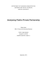 Analysing Public Private Partnership - Master Thesis Msc In Finance And International Business