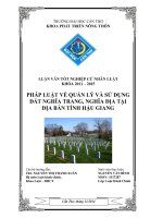 Pháp luật về quản lý và sử dụng đất nghĩa trang nghĩa địa tại địa bàn tỉnh hậu giang