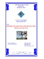 Hợp đồng mua bán nhà ở thương mại theo pháp luật việt nam 